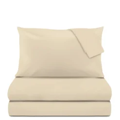 Completo letto matrimoniale tinta unita beige