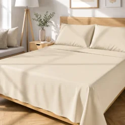 Completo letto matrimoniale tinta unita beige