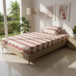 Completo letto 1 piazza e mezza cotone geometrie blordeaux