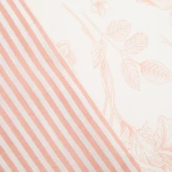 Completo letto 1 piazza e mezza in cotone rosa Botanic