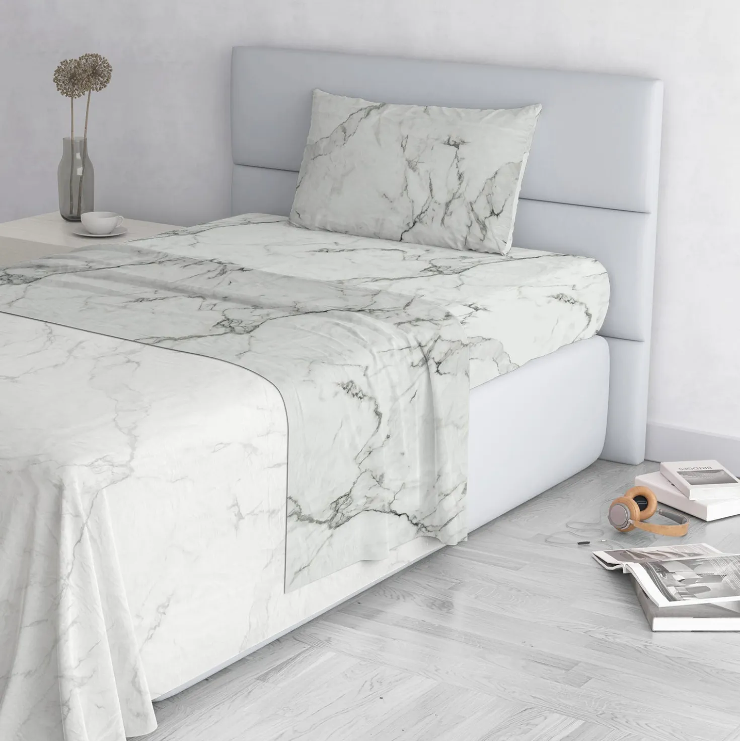 Completo letto 1 piazza e mezza marmo Marble Datex