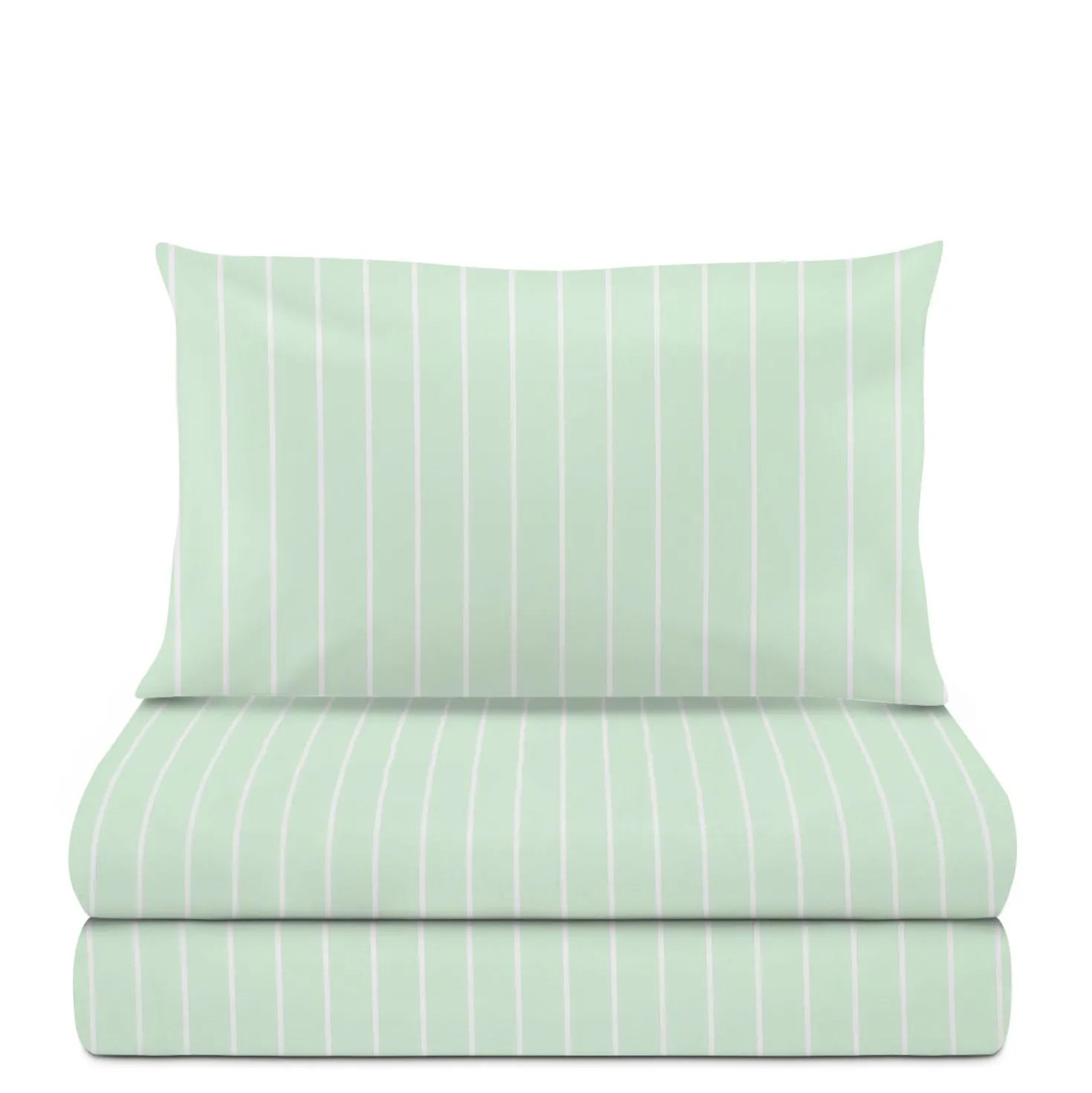 Completo letto 1 piazza e mezza policotone righe verde