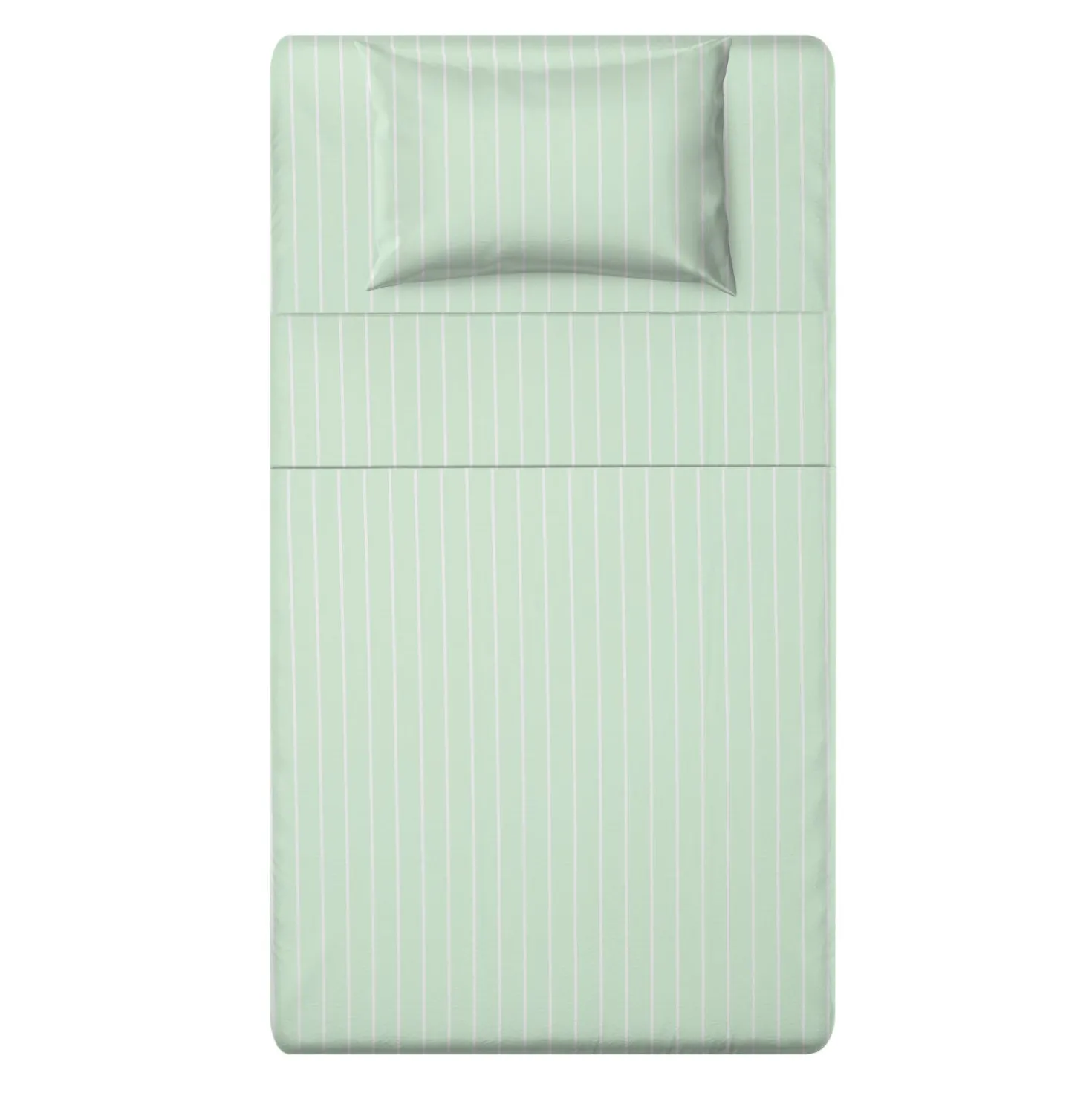 Completo letto 1 piazza e mezza policotone righe verde