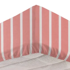 Completo letto 1 piazza e mezza righe corallo