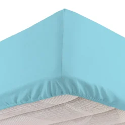 Completo letto 1 piazza e mezza tinta unita azzurro