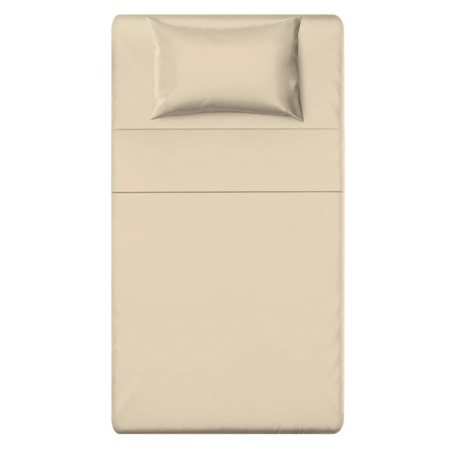 Completo letto 1 piazza e mezza tinta unita beige