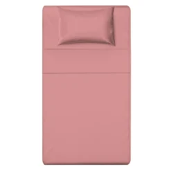 Completo letto 1 piazza e mezza tinta unita corallo