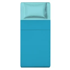 Completo letto singolo cotone azzurro Nicoletta