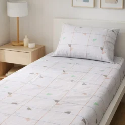 Completo letto singolo cotone Exel grigio