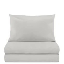 Completo letto singolo cotone tinta unita grigio