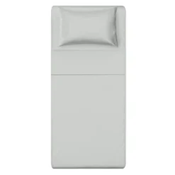 Completo letto singolo cotone tinta unita grigio
