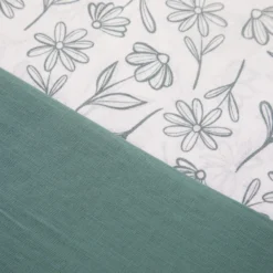 Completo letto singolo fiori acqua cotone