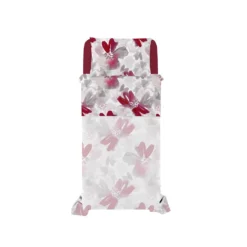 Completo letto singolo fiori rossi Passion Datex
