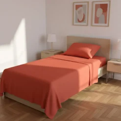 Completo letto singolo melange corallo