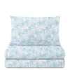 Completo letto singolo policotone foglie azzurro