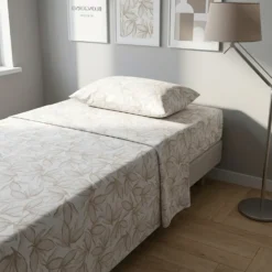 Completo letto singolo policotone foglie sabbia