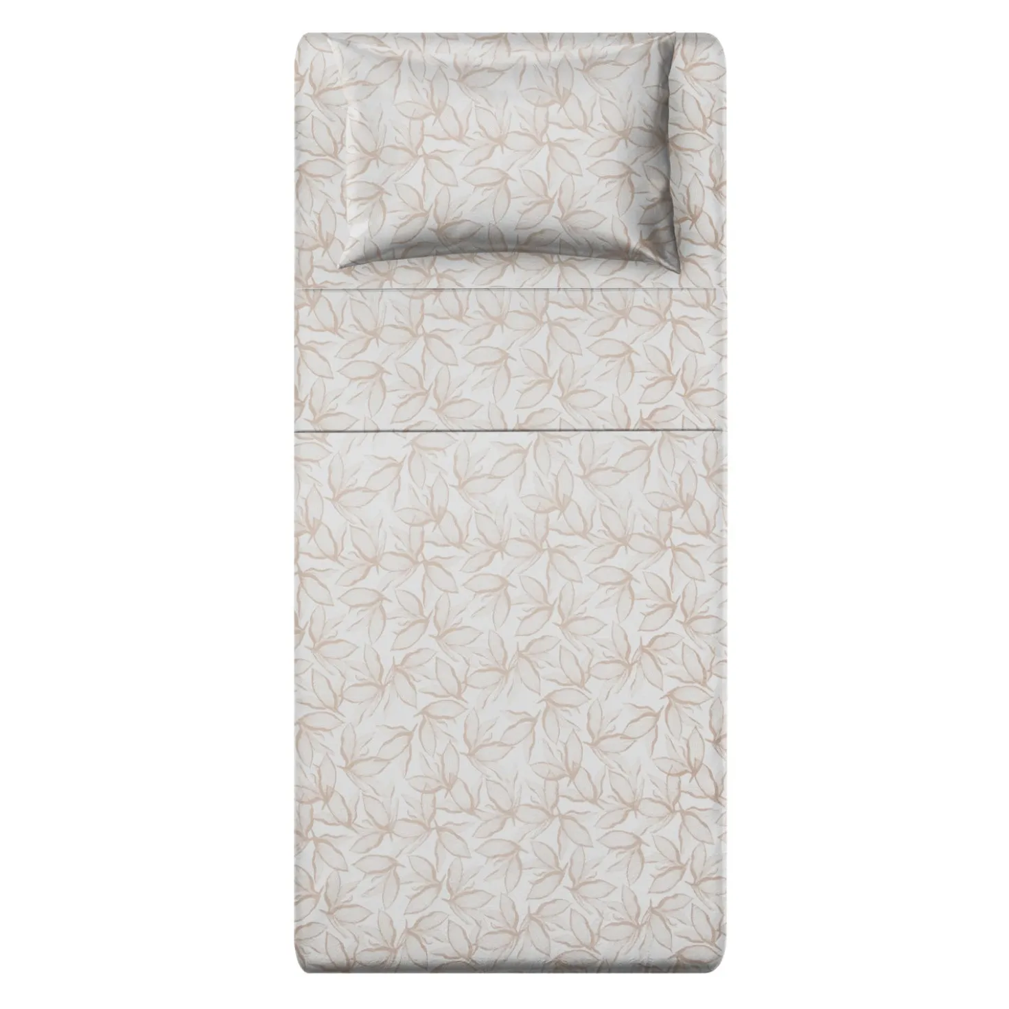 Completo letto singolo policotone foglie sabbia