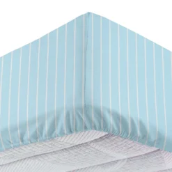 Completo letto singolo policotone righe azzurro