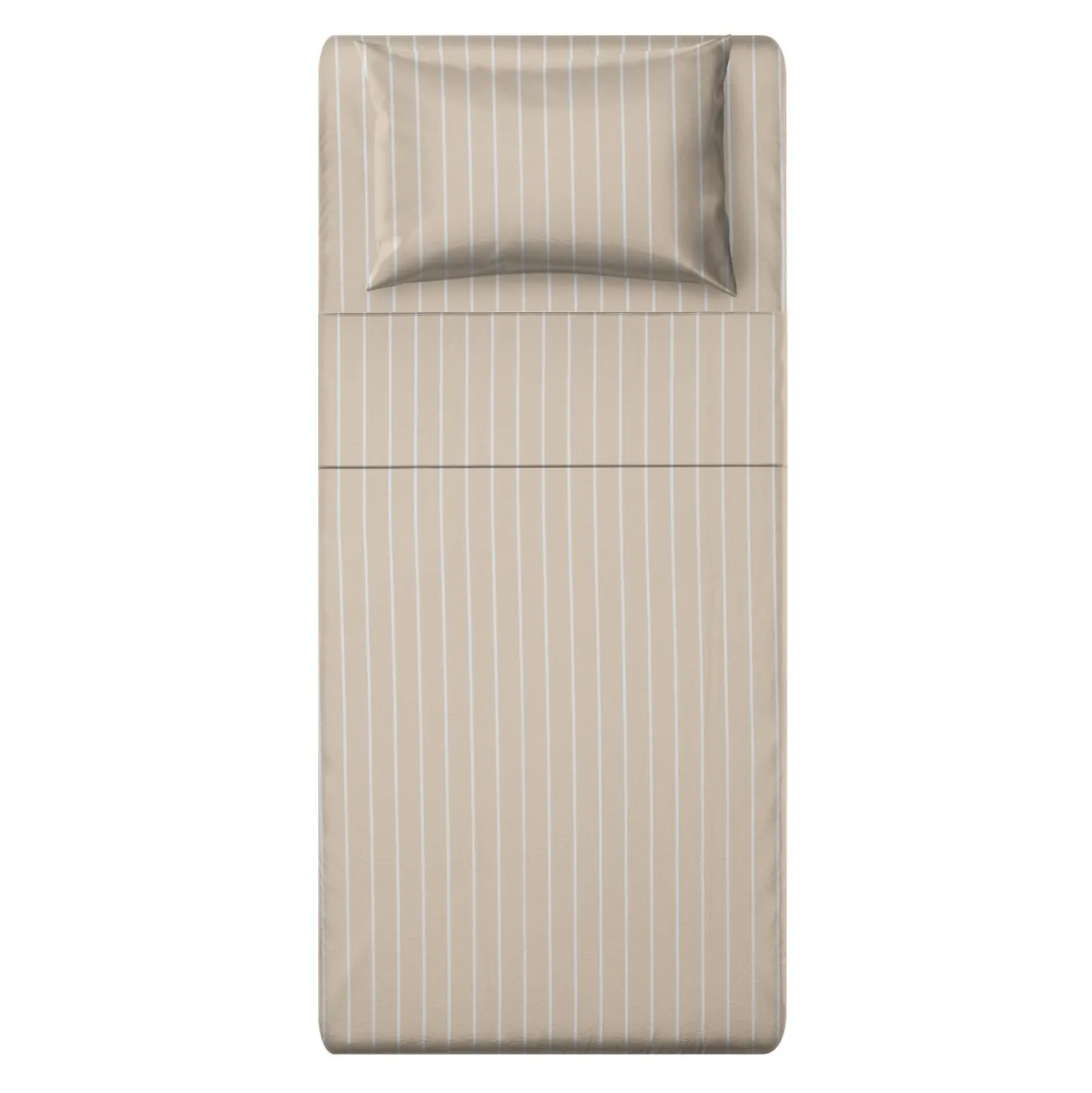 Completo letto singolo policotone righe sabbia