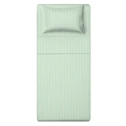 Completo letto singolo policotone righe verde