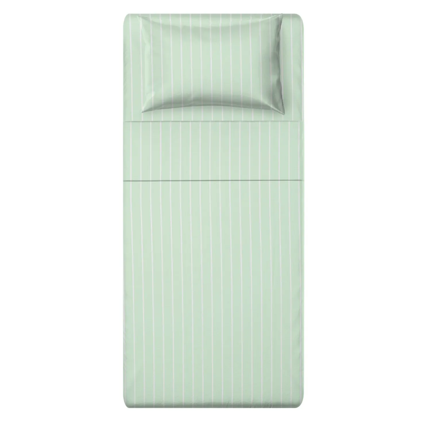 Completo letto singolo policotone righe verde
