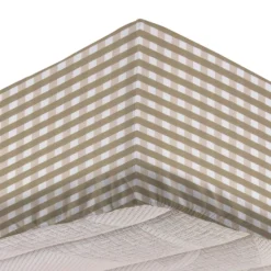 Completo letto singolo quadretti beige