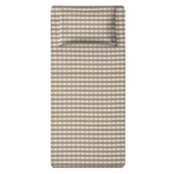 Completo letto singolo quadretti beige