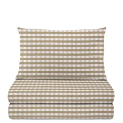 Completo letto singolo quadretti beige