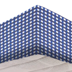 Completo letto singolo quadretti blu