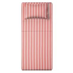Completo letto singolo righe corallo
