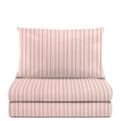 Completo letto singolo righe rosa