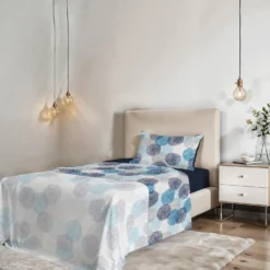 Completo letto singolo Soffioni blu Datex