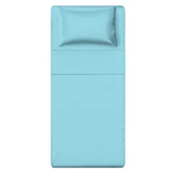 Completo letto singolo tinta unita azzurro