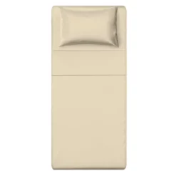 Completo letto singolo tinta unita beige
