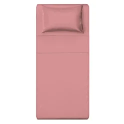 Completo letto singolo tinta unita corallo