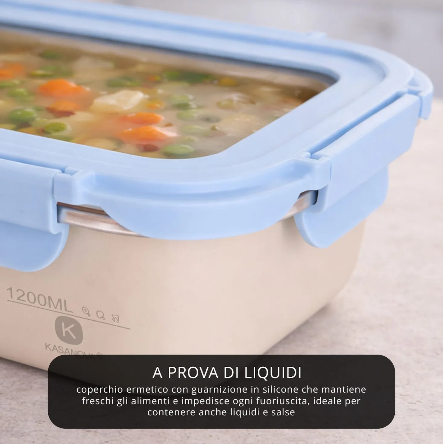 Contenitore alimentare 1,2 L acciaio inox azzurro