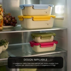 Contenitore alimentare 1,2 L acciaio inox azzurro