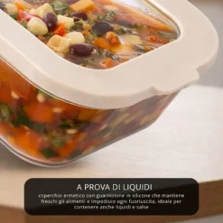Contenitore alimentare 1,52 L vetro beige