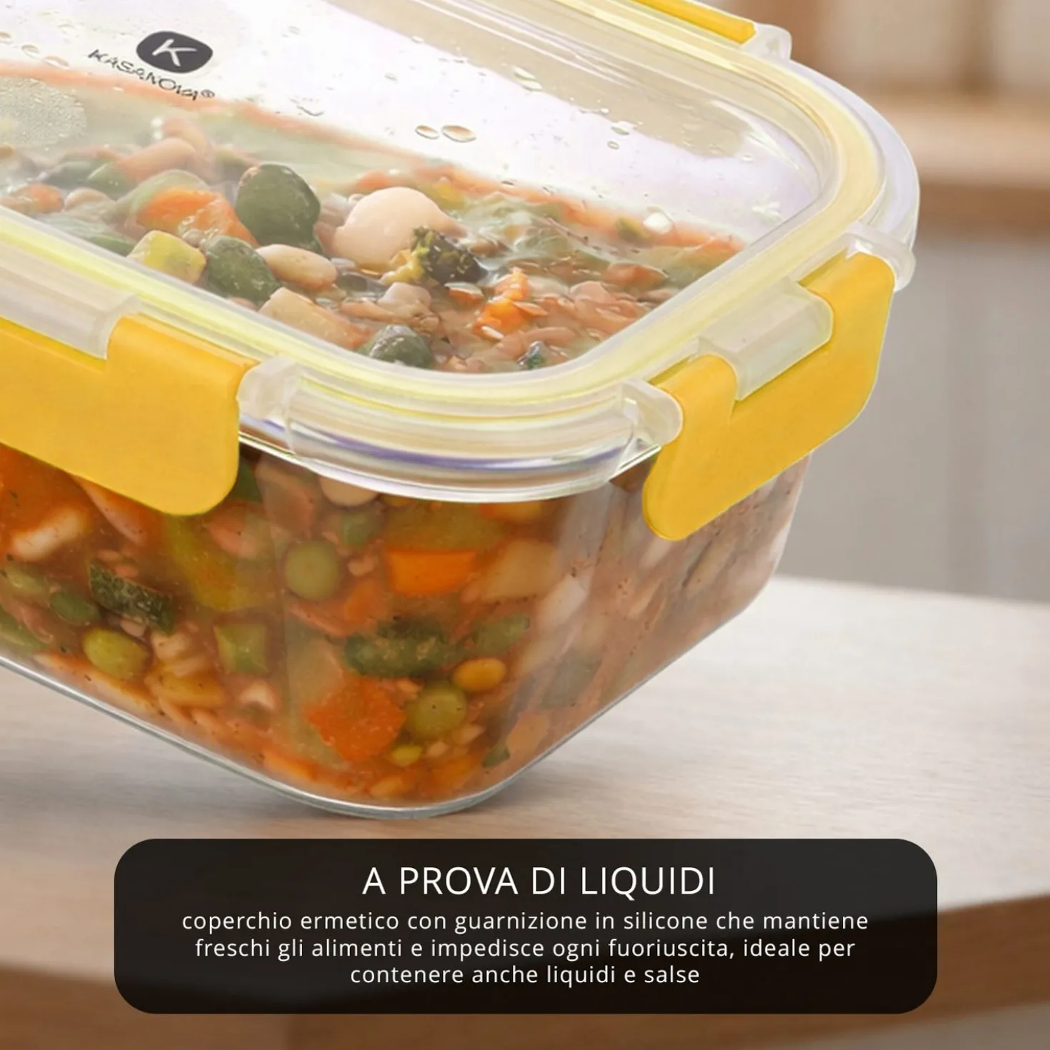 Contenitore alimentare 1,52 L vetro giallo
