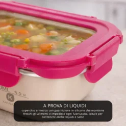 Contenitore alimentare 700 ml acciaio inox rosa