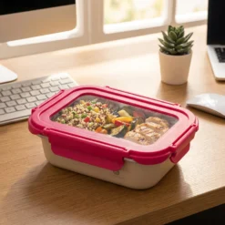 Contenitore alimentare 700 ml acciaio inox rosa