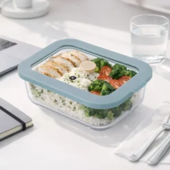 Contenitore alimentare 640 ml vetro azzurro