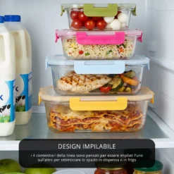 Contenitore alimentare 370 ml vetro verde