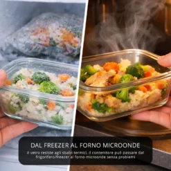 Contenitore alimentare 370 ml vetro verde