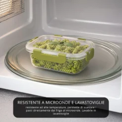Contenitore alimentare 370 ml vetro verde