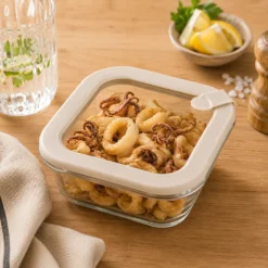 Contenitore alimentare quadrato vetro 800 ml Sileat