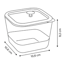 Contenitore alimentare quadrato vetro 500 ml Siliglass
