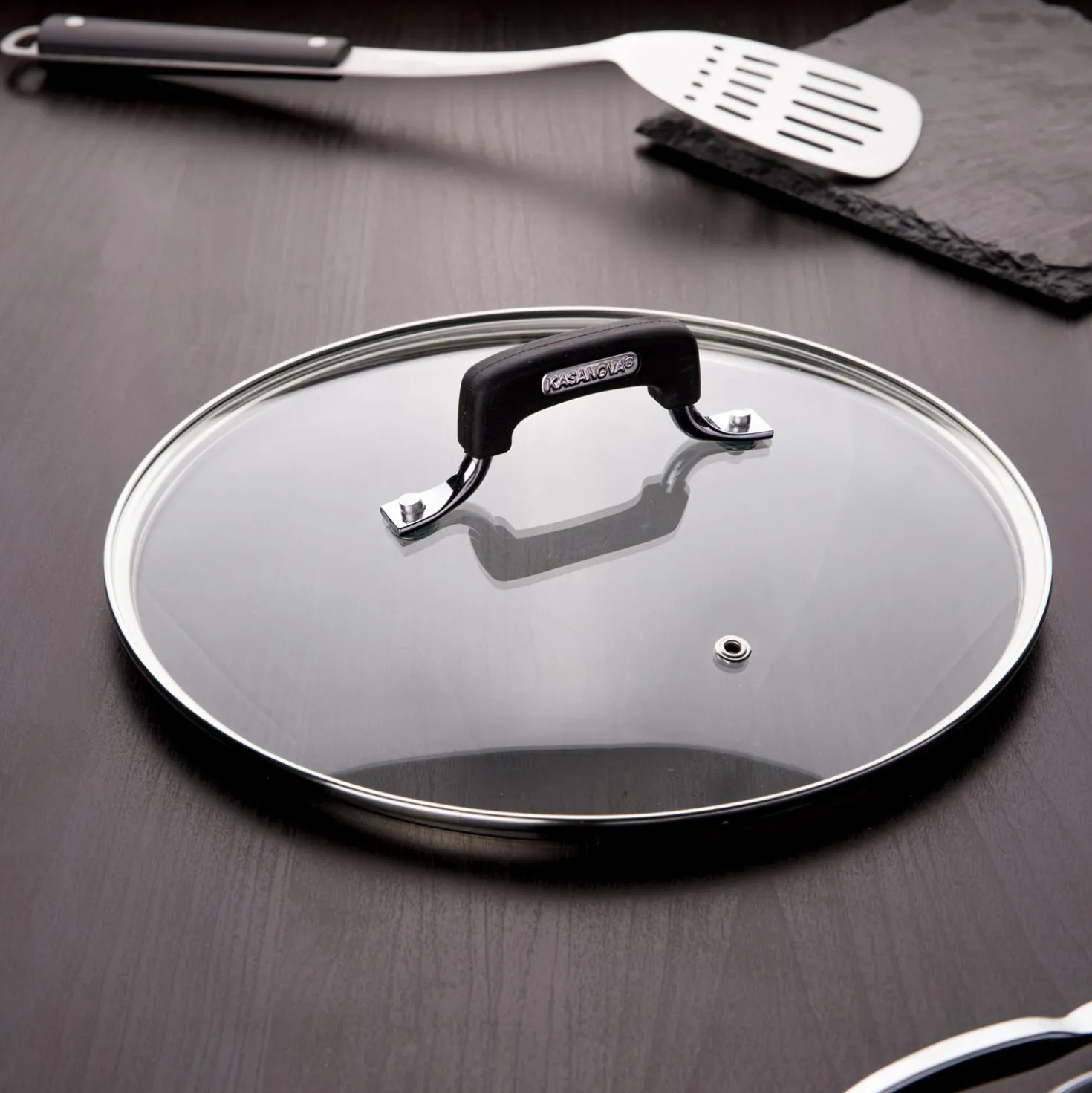 Coperchio 26 cm in vetro temperato New Petra Dark