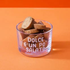 Coppetta in vetro 190 ml scritta Dolce e un po' salato