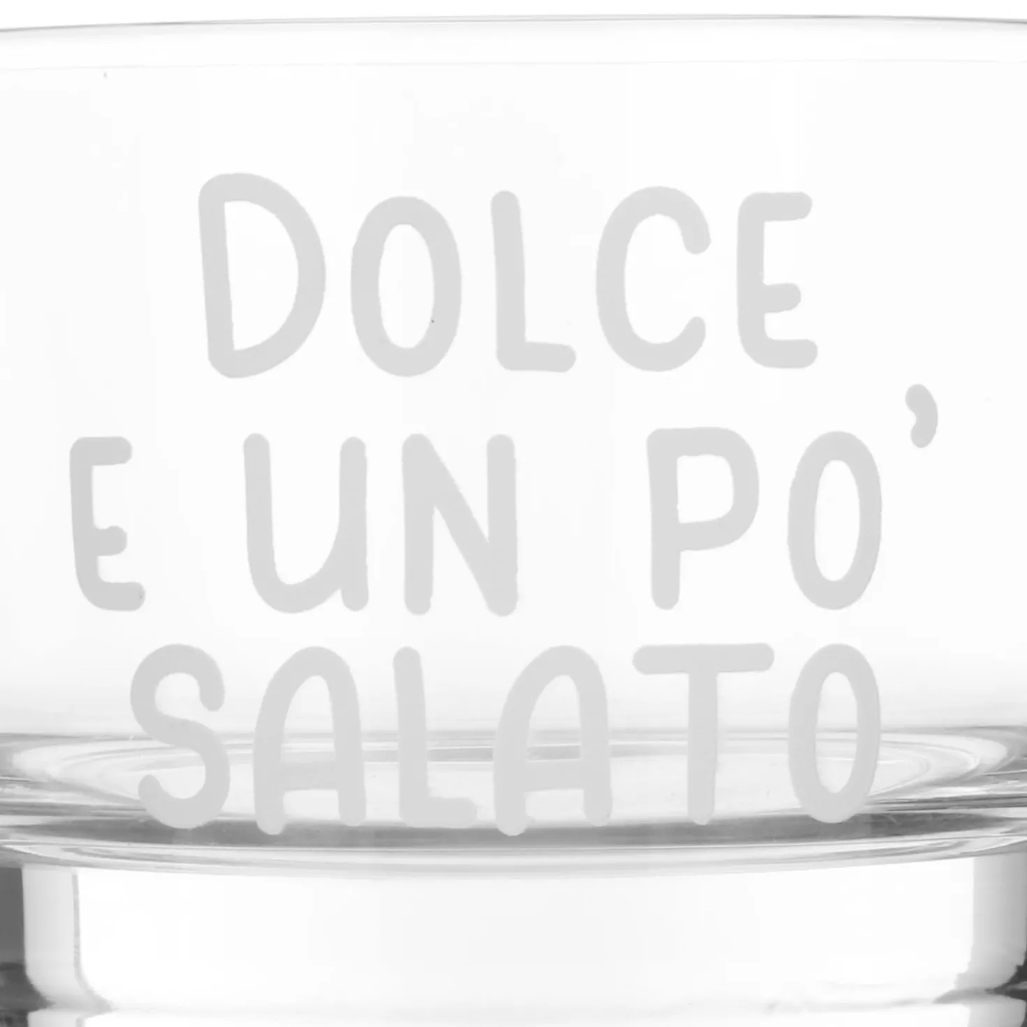 Coppetta in vetro 190 ml scritta Dolce e un po' salato